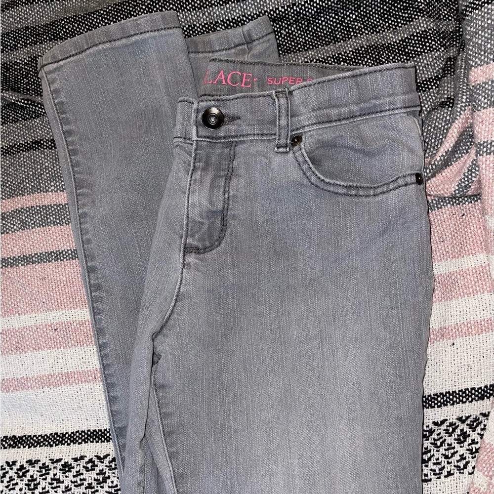 {The Children’s Place} Gray Denim Super Skinny Jean size 12 girls with waistband